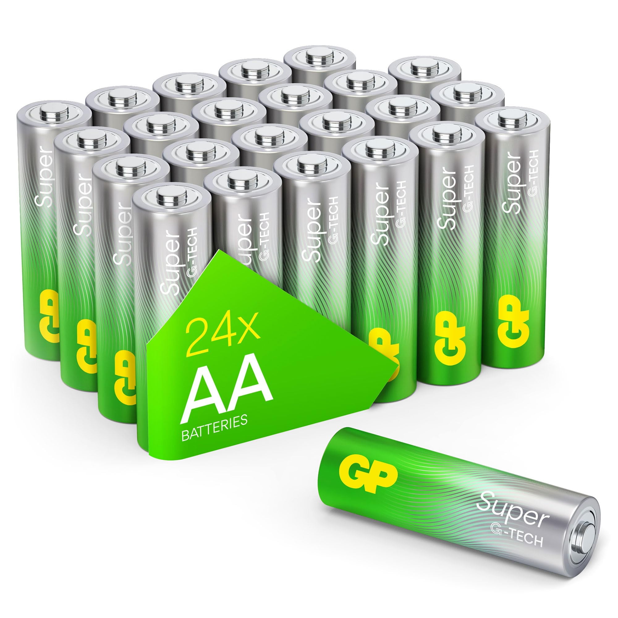 GP Super Alkaline Batteries AA Mignon, LR06, 1.5 V, Pack of 24, Ideal for Powering Daily Device