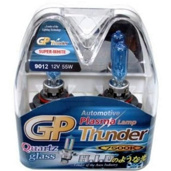 GP Thunder 7500K 9012 9012LL HIR2 Xenon Quartz Halogen Super White Light Bulbs for Fog/ Head Lamp/ Day Time Running Lights