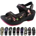 thumbnail image 1 of GP Wedge Platform Snap Lock Sandals for Women: 8698 Fuchsia, EU39 (US Size 7.5 - 8), 1 of 9