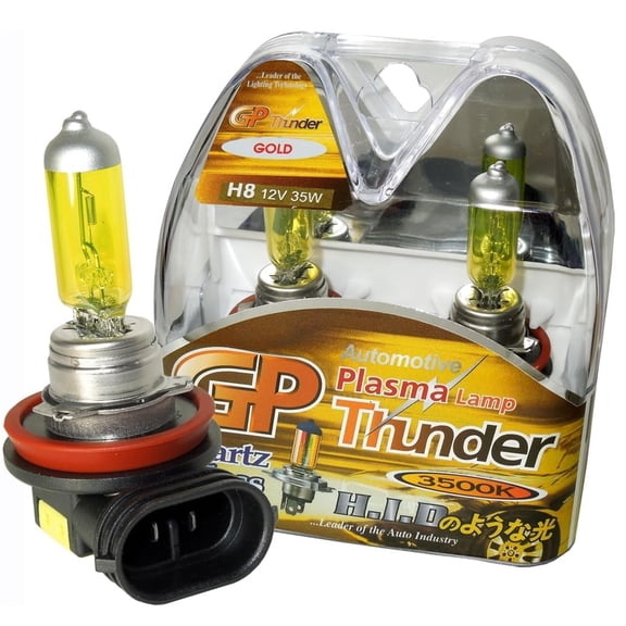 GP Xtreme H8 3500K 35W JDM Golden Yellow High Performance Xenon Halogen thunder Light Bulbs for Compatible Fog Light -High Beam - Low Beam