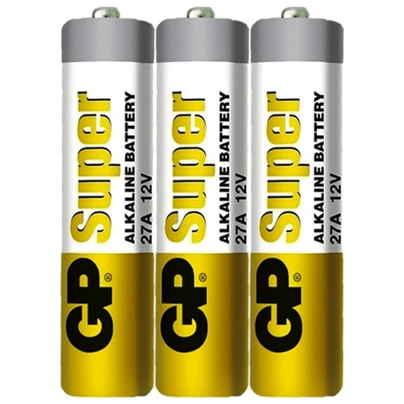 GP27A 3 pack - A27 12V 27A Remote Control Alkaline Battery Bulk