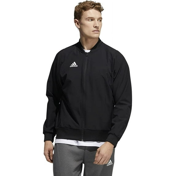 GP7930 Adidas Mens Sideline 21 Woven Bomber Jacket Black/White 2XL
