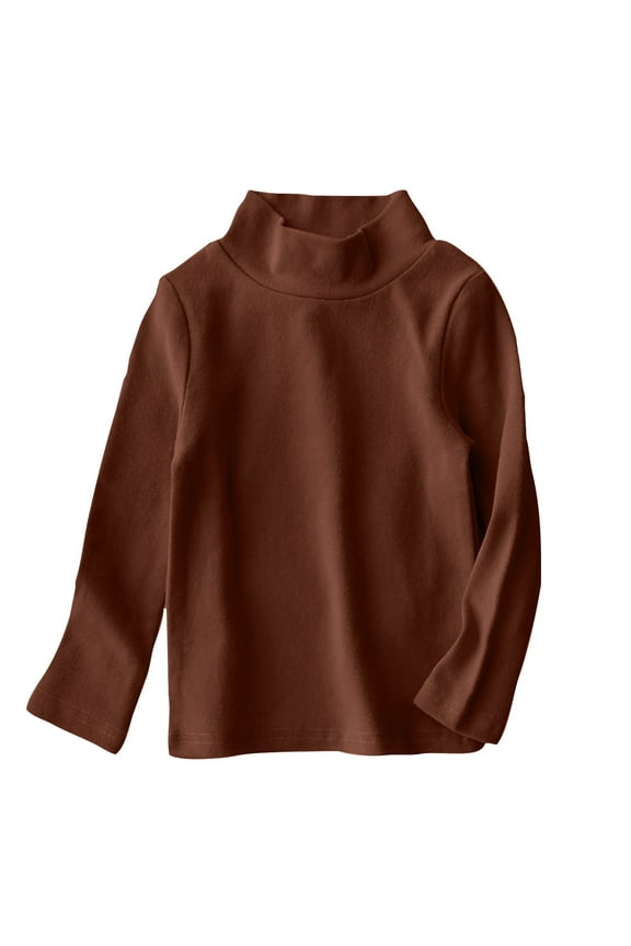 1-11 Years Toddler Kids Boys Girls Cotton Undershirt Mock Neck Fleece Base Layer Solid Color Winter Warm Long Sleeve Top