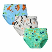 GPAECEAD 3pc 100% Cotton Little Boys Briefs Soft Dinosaur Truck Toddler Underwear