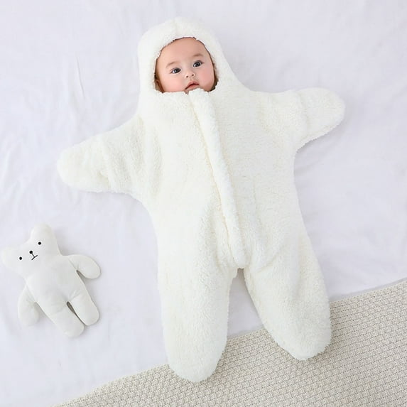 GPAECEAD Baby Starfish Onesie - Baby Wearable Starfish Baby Onesie Newborn Fleece Cashmere Cotton Wrap Infant Swaddle Blanket Stroller
