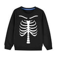 thumbnail image 1 of GPAECEAD Boys Girls Halloween Sweatshirt Toddler Pumpkin Face Long Sleeve Shirt Kids Skeleton Top Clothes 2-10Years Black, 1 of 5