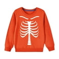 thumbnail image 1 of GPAECEAD Boys Girls Halloween Sweatshirt Toddler Pumpkin Face Long Sleeve Shirt Kids Skeleton Top Clothes 2-10Years Orange, 1 of 8