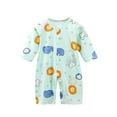 thumbnail image 1 of Gpaecead Boys Girls Prints Romper Thin Jumpsuit Newborn Printing Romper Long Sleeve Button Baby Clothes Mint Green, 1 of 4