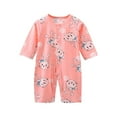thumbnail image 1 of GPAECEAD Boys Girls Prints Romper Thin Jumpsuit Newborn Printing Romper Long Sleeve Button Crawling Clothes Pink, 1 of 4