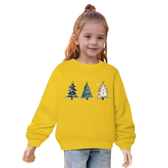 GPAECEAD Christmas Sweatshirt Children Boys and Girls Casual Winter Pullover Tops Letter Print Long Sleeve Crewneck Shirts