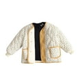 thumbnail image 1 of GPAECEAD Girl's Cropped Floral Quilted Jacket Lightweight Open Front Padded Puffer Coat Yellow, 1 of 9