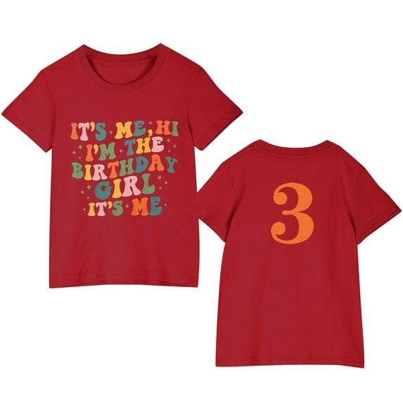 GPAECEAD Girls Birthday Shirt Hi Its Me Im The Birthday Girl Tshirt Girls Bday Party Tee Tops Kids Summer Outfit Shirt