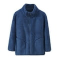 thumbnail image 1 of GPAECEAD Girls Boys and Toddlers Polar Fleece Full-Zip Mock Jacket With Pockets for Children 4-14 Years Blue, 1 of 3