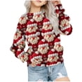thumbnail image 1 of GPAECEAD Girls Christmas Sweatshirts Cute Xmas Ugly 3D Graphic Print Sweaters Oversized Long Sleeve Round Neck Pullover Tops 1-12 Years Red, 1 of 9