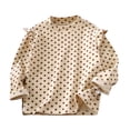 thumbnail image 1 of Gpaecead Kids Thermal Shirts Girls Long Sleeve Undershirt Polka Dot Base Layer Top Kids Underwear for Winter Beige, 1 of 3
