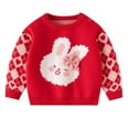 thumbnail image 1 of GPAECEAD Infant Baby Boy Girl Oversized Knit Sweater Long Sleeve Pullover Sweater Shirts Warm Fall Winter Tops Clothes Red, 1 of 6
