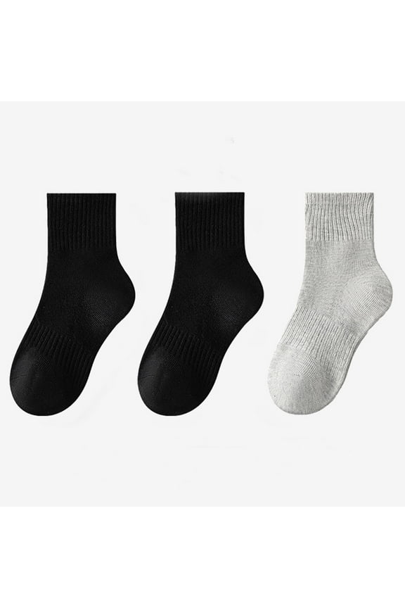 Kids Ankle Socks Boys Cushioned Athletic Short Socks Girls Cotton Quarter Socks Children Youth 3 Pairs