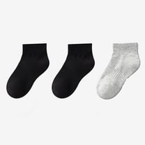 LO SHOKIM Kids Athletic Ankle Socks – 6 Pairs, Cushioned, Arch Support, Cotton Blend