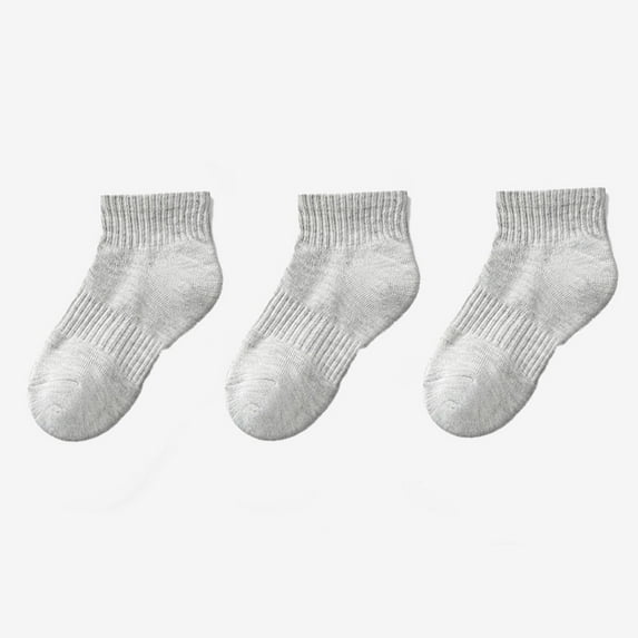 GPAECEAD Kids Ankle Socks Boys Cushioned Athletic Short Socks Girls Cotton Quarter Socks Children Youth 3 Pairs