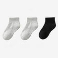 thumbnail image 1 of GPAECEAD Kids Ankle Socks Boys Cushioned Athletic Short Socks Girls Cotton Quarter Socks Children Youth 3 Pairs, 1 of 3