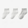 thumbnail image 1 of GPAECEAD Kids Ankle Socks Boys Cushioned Athletic Short Socks Girls Cotton Quarter Socks Children Youth 3 Pairs, 1 of 3