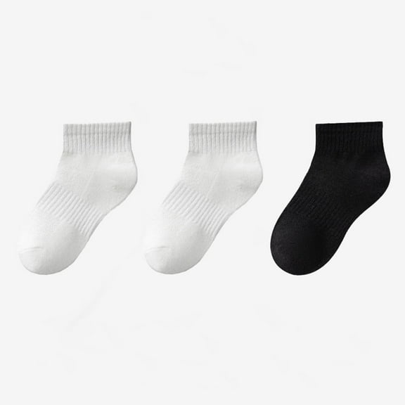 GPAECEAD Kids Ankle Socks Boys Cushioned Athletic Short Socks Girls Cotton Quarter Socks Children Youth 3 Pairs