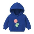 thumbnail image 1 of GPAECEAD Kids Boys Girls Long Sleeve Hoods Outfit Sweatshirt For Kid Dinosaur Cute Warm Fuzzy Hooded Fall Winter Blue, 1 of 3