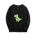 thumbnail image 1 of GPAECEAD Kids Boys Girls Toddler Spring and Autumn Cute Sweatshirts Long Sleeve Dinosaur Printing Candy Color Round Neck Tops T-Shirt Black, 1 of 3