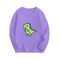thumbnail image 1 of GPAECEAD Kids Boys Girls Toddler Spring and Autumn Cute Sweatshirts Long Sleeve Dinosaur Printing Candy Color Round Neck Tops T-Shirt Purple, 1 of 3