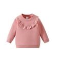 thumbnail image 1 of GPAECEAD Toddler Baby Girl Clothes Lace Ruffle Cotton Pullovers Sweatshirt Long Sleeve Crewneck Sweatshirts Casual Jumper Top Pink, 1 of 7