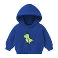 thumbnail image 1 of GPAECEAD Toddler Boys Girls Kids Long Sleeve Hoods Outfit Sweatshirt For Kid Dinosaur Cute Warm Fuzzy Hooded Fall Winter Blue, 1 of 3
