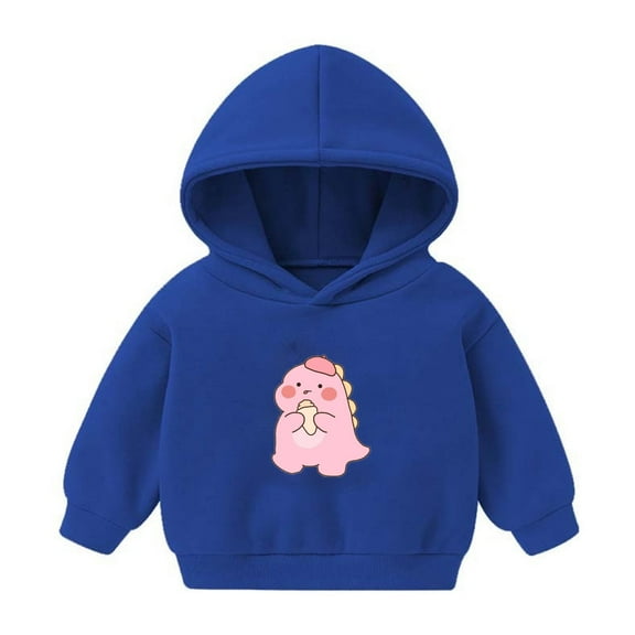 GPAECEAD Toddler Kids Boys Girls Long Sleeve Hoods Outfit Sweatshirt For Kid Dinosaur Cute Warm Fuzzy Hooded Fall Winter Blue