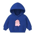 thumbnail image 1 of GPAECEAD Toddler Kids Boys Girls Long Sleeve Hoods Outfit Sweatshirt For Kid Dinosaur Cute Warm Fuzzy Hooded Fall Winter Blue, 1 of 3