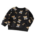 thumbnail image 1 of GPAECEAD Toddler Kids Boys Girls Sweatshirt Cotton Bear Prints Pullover Letter Print Shirt Pullover Sweater Top Fall and Winter Clothes Black, 1 of 4