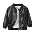 thumbnail image 1 of GPAECEAD Toddler Kids Boys Jackets Motorcycle Faux Leather Coats Fall Winter Outerwear Coat Black, 1 of 8