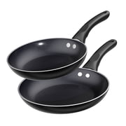 GPED 2 PCS Non-Stick Frying Pan Set, 9.5 , 11  Tri-Ply Skillet with Induction Bottom, Aluminum Cooking Skillet Pans Set, Compatible with All Stovetops Black