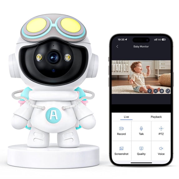 GPED 2K Indoor Security Camera for Baby Monitor, Dog Camera with Motion Detection, 2-Way Audio & Night Vision, WiFi Nanny Camera with Safety Alerts, Cloud & SD Card Storage