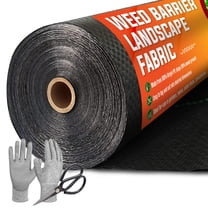 GPED 3FT x 50FT Weed Barrier Landscape Fabric, 3.2OZ Heavy Duty Weed Blocker Gardening Mat, Garden Cloth for Underlayment, Gardening, Farming, Ground, Commercial Driveway W/ 12 U-Shaped Securing Peg