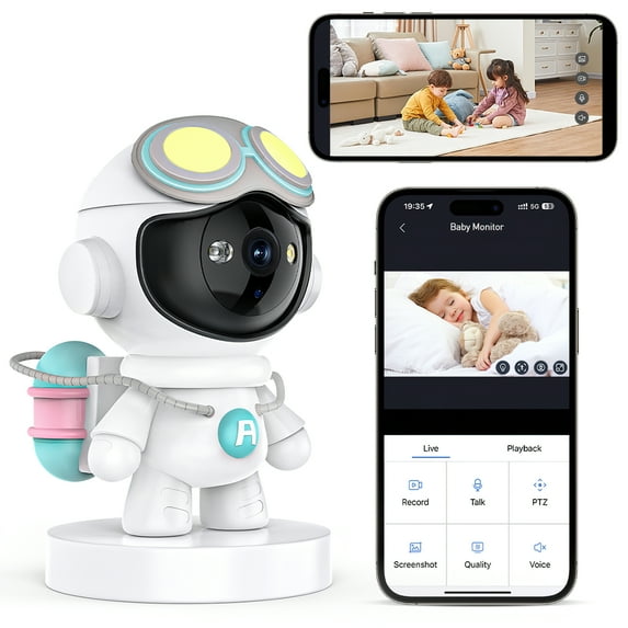 GPED Baby Monitor, 1080P HD Indoor Pan/Tilt Smart Security Camera, 5G Wifi Dog Camera with Night Vision & 2-Way Audio, Motion & Sound Detection for Baby and Pet, Cloud & SD Card Storage