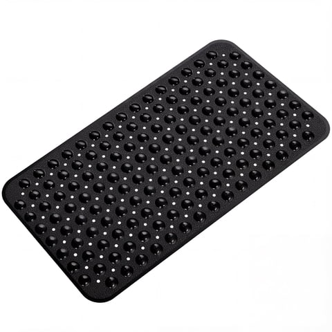 GPED BathTub Mat, Non-Slip Bath Mat, Machine Washable Shower Mat for Bathtub Floor Liner Mats with Suction Cups and Drain Holes, Clean and Soft on Feet, 27.6x15 Inch for Bathroom Floor, Black