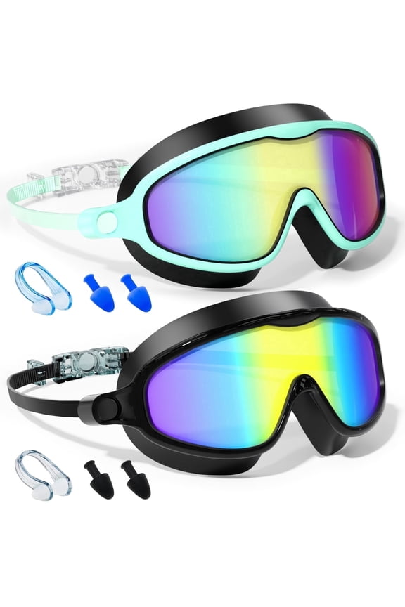 Kids Swim Goggle,2 Pcak Adjustable Swimming Goggles,Anti-Fog No Leaking Swim Glasses for Children Age 4-14