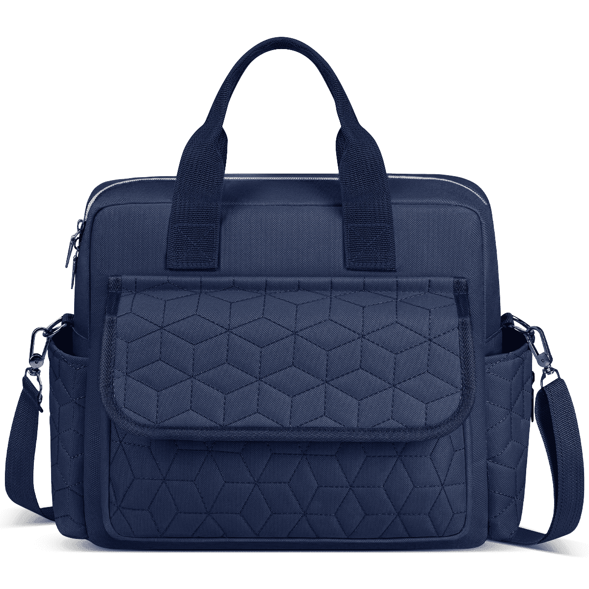 GPED Diaper Bag Tote, Large Capacity Baby Diaper Bag w/ 3 Insulated Pockets, Lightweight Travel Diaper Tote for Mom Dad, Double-Layer Work Bag for Breastfeeding Mom, Shoulder Mommy Bag, Unisex(Blue)