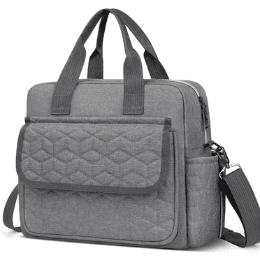 GPED Diaper Bag Tote, Multifunction Baby Diaper Bag with 3 Insulated Pockets, Dry & Wet Compartment Large Capacity Bag, Crossbody Travel Maternity Bag for Mom Dad, Lightweight Shoulder Mommy Bag(Gray)