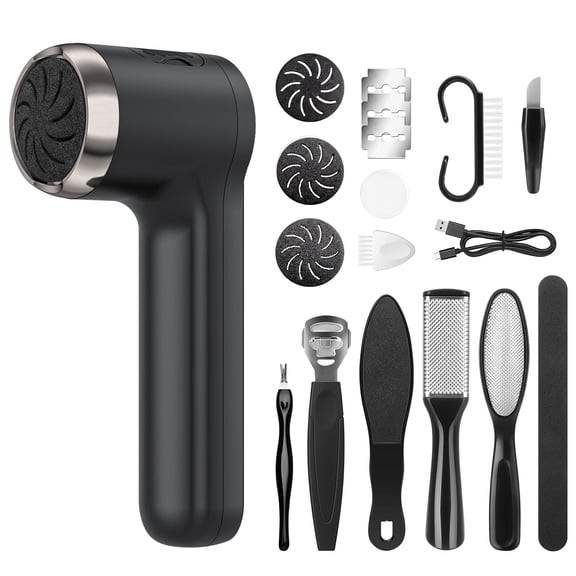 GPED Electric Callus Remover, 18 in 1 Foot Callus Remover Kit W/ Vacuum Suction,3 Roller Head Waterproof Pedicure Tools for Feet,Rechargeable Foot Scrubber for Crack Dead Skin,Foot Care for Dead Skin