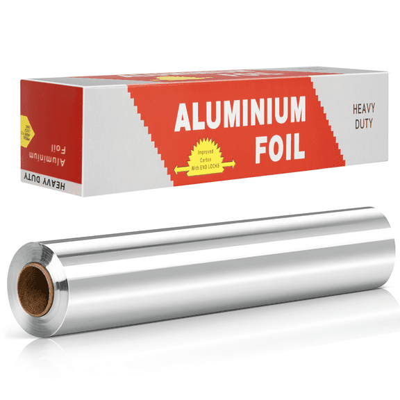 GPED Foil Wrap, Strength Aluminum Foil Roll with Serrated Cutter, Freezer Safe and Grill Safe, Great for Foil Packets and Home Cooking, 12 Inches Wide, 151 Total SQ.FT