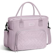 GPED Insulated Lunch Bag for Women, Extra Large Lunch Box w/ Removable Shoulder Strap, Leak Proof Lunch Tote Bag with Side Pockets, Reusable Lunch Bag for Work,