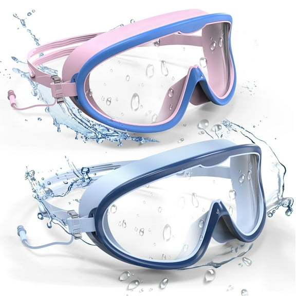GPED Kids Swim Goggles, 2 Pack No Leaking Anti Fog Swimming Goggles for Age 3-15 Boys Girls