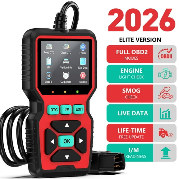 GPED OBD2 Scanner Diagnostic Tool, Car Code Reader, Check Engine Code Reader OBD2 Scanner with Reset, Mode 6, Mode 8 & I/M Readiness, Auto Car Diagnostic Scan Tool for All OBDII Car Since 1996