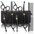 thumbnail image 1 of GPED Professional Dog Grooming Scissors Kit, 6 in 1 Dog Grooming Scissors with Safety Round Tips, Heavy-duty & 4CR Stainless Steel, Sharp & Study Cat Grooming Shears Kit for Dogs Cats(Black), 1 of 8