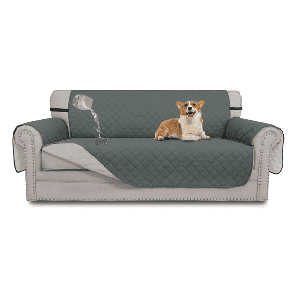 GPED Reversible Sofa Cover, Water Resistant Couch Cover with Elastic Straps, Triple-Layer Durability Couch Covers For Dogs, Kids, Machine Washable & Dry Clean Furniture Protector for Pets, Sofa